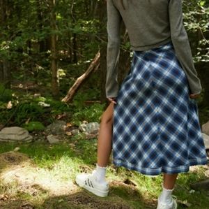 Urban Outfitters Plaid small midi skirt with slits